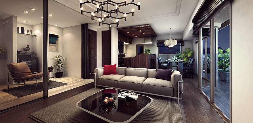 LIVING DINING CGパース